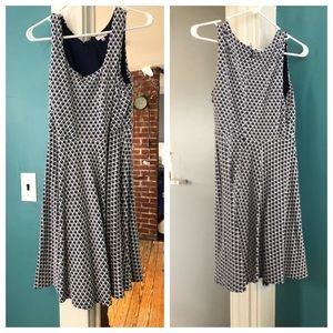 XL blue and white fit and flare Pixley dress